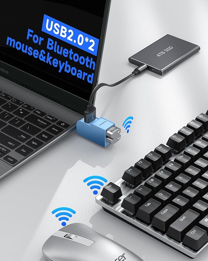 3 Ports USB 3.0 Adapter, USB Hub with 1 USB 3.0 and 2 USB 2.0 Port, Portable USB Port Splitter for Keyborad, Mobile Hard Disk, U Disk, Camera, Mouse,etc (Blue)-DeskLoop Office