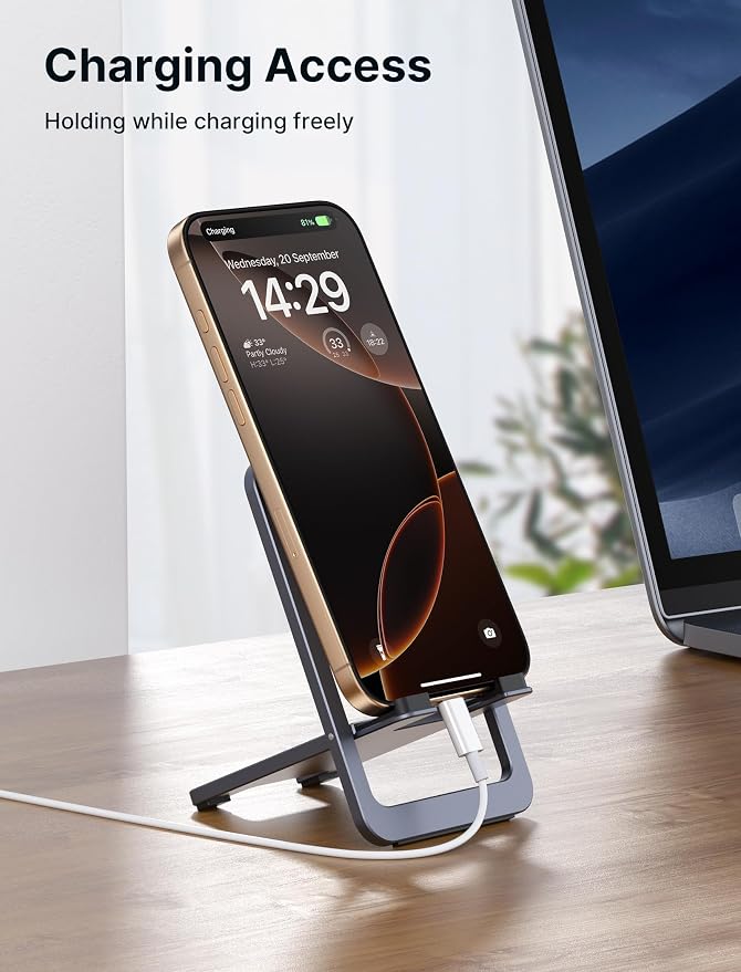 JSAUX Cell Phone Stand 2-Pack, Foldable Aluminum Adjustable Phone Holder - Image 2