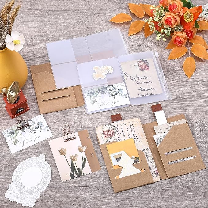 WADORN 2 Pack Travelers Notebook Accessories Kit, Include Travel Kraft File - Image 4