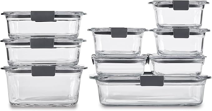 Rubbermaid Brilliance Glass Food Storage Containers, Leak-Proof by Unknown