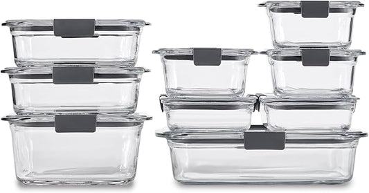 Rubbermaid Brilliance Glass Food Storage Containers, Leak-Proof by Unknown