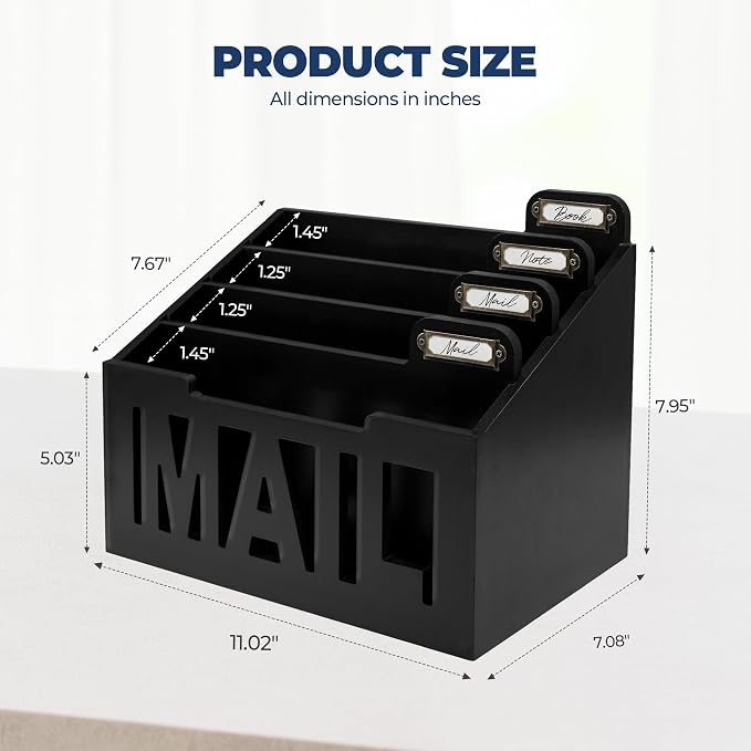 Mail Organizer Countertop, Desktop Mail Sorter - Image 3