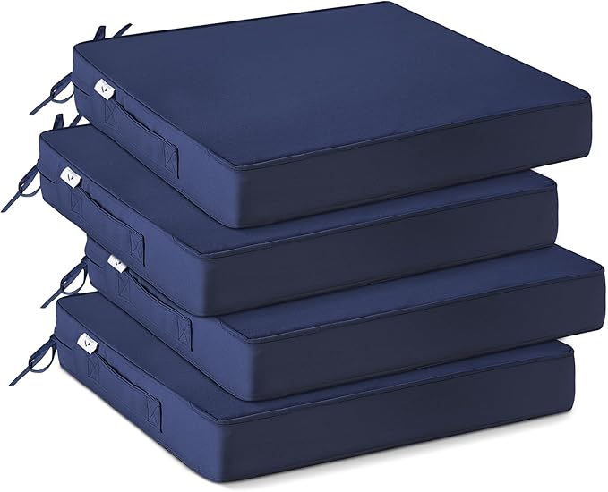 IPYNBAP Outdoor Chair Cushions Set of 4 -Waterproof Outdoor Seat Cushions by IPYNBAP