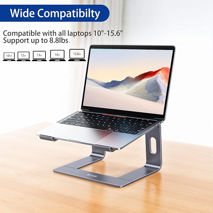 BESIGN LS03 Aluminum Laptop Stand, Ergonomic Detachable Computer Stand - Image 3