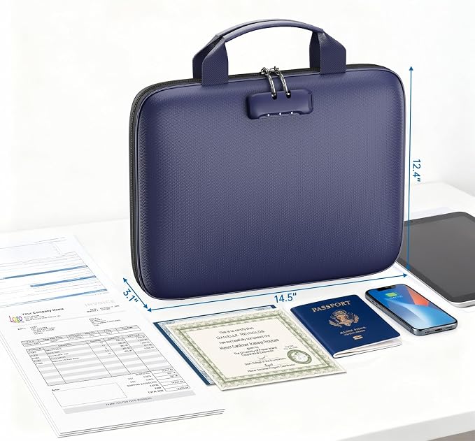 Binder Folders Organizer with 20 Pack Heavyweight Plastic Pockets, Fireproof - Image 7