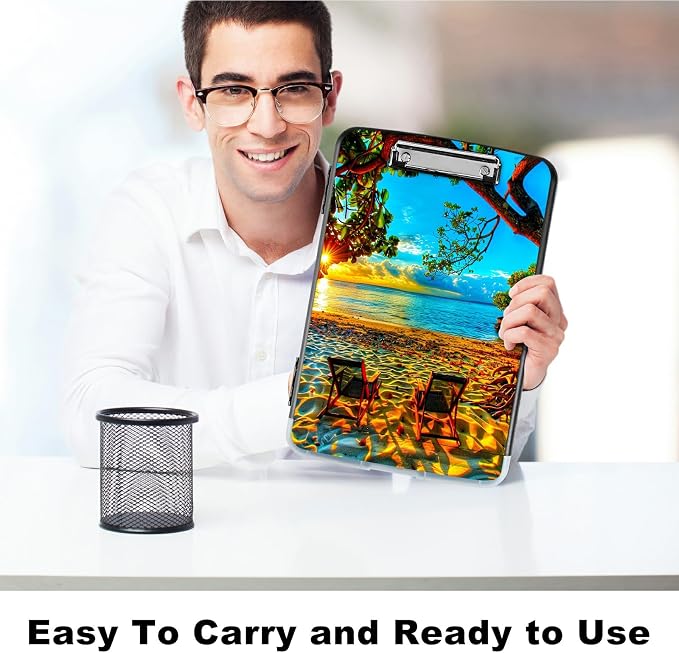 Beach Sunset A4 Clipboard with Storage Pen Holder, Clipboards Organizer Nursing - Image 6