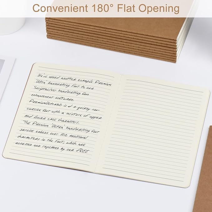 ZCZN 50 Pack A5 Kraft Notebooks Bulk, 8.15x5.5 Inches Lined Paper Journaling - Image 5