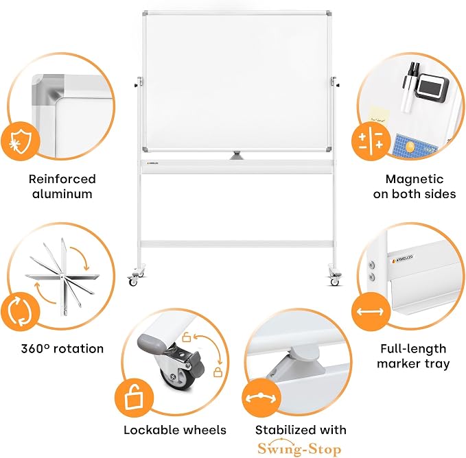 Rolling Dry Erase Board 48 x 36 - Image 7