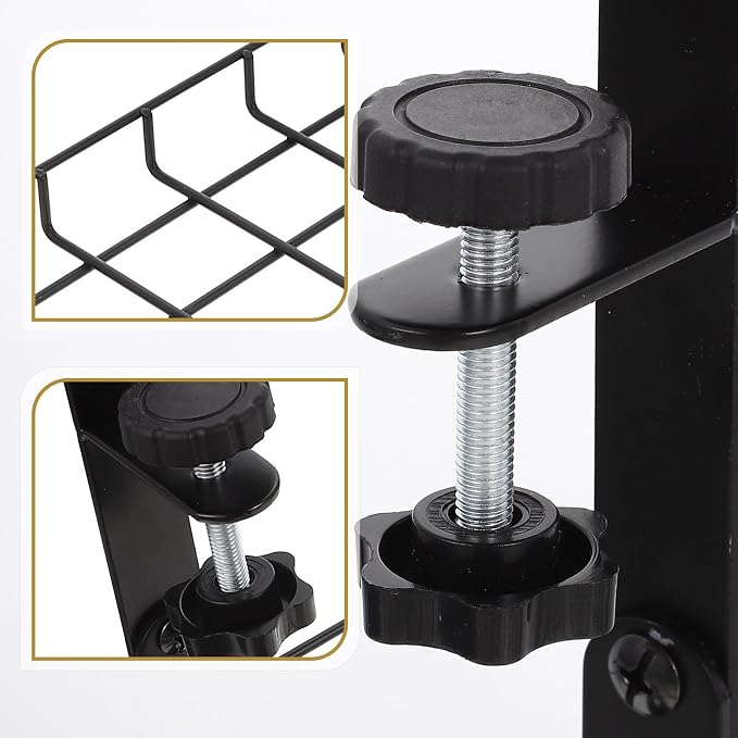 SEWCHICS Under Desk Cable Management Tray Cable Organizer Rack No Drill Black - Image 3