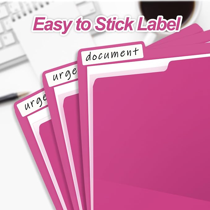 100 Packs Pink File Folder, 1/3-Cut Tabs, Manilla File Folders Letter Size - Image 6