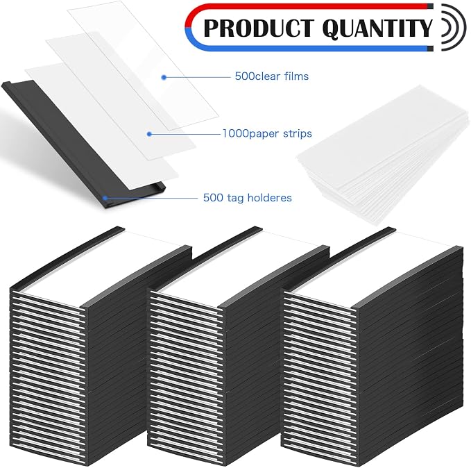 500 Pieces Magnetic Data Card Holders Channel Magnetic Label Holders Labels - Image 4
