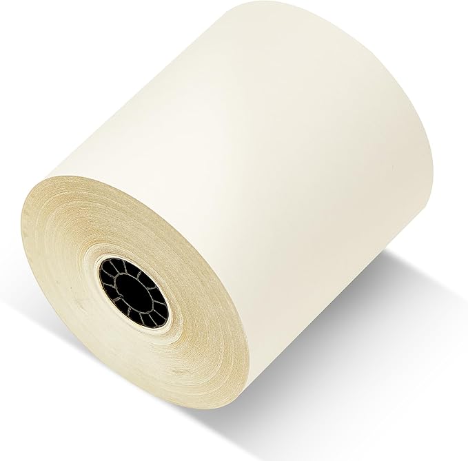 3" X 95' Two Ply Carbonless Rolls Compatible with Most Restaurant Kitchen Printers. (White/Canary - Pack of 50)-DeskLoop Office