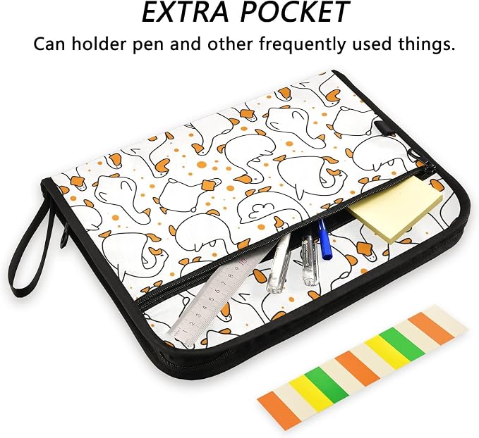 Cartoon Funny Goose White File Folders, Plastic Folders - Image 2