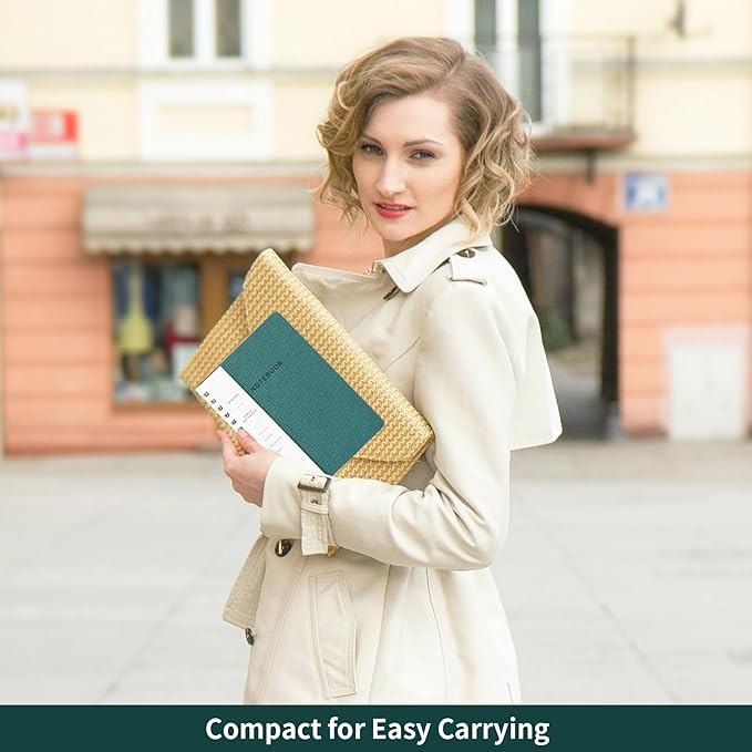 Spiral Notebook-5.75" x 8.125" College Ruled Journal with Inner Pockets and 160 Pages,PU Leather Cover Business Journal, Twin-Wire Binding Notebook Perfect for Office & Home School Supplies-DeskLoop Office