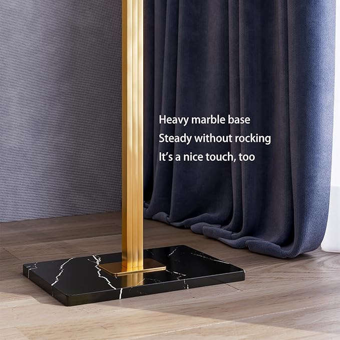 Gold Coat rack,Sturdy coat tree freestanding heavy duty with Marble Base,Metal standing coat rack for Bedroom,Entrance,Modern coat hanger stand for Coats,Hats,Bags(gold)-DeskLoop Office
