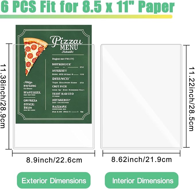 6-Pack 8.5" x 11" Rigid Print Protectors, Transparent Hard Plastic Page Sheet - Image 2