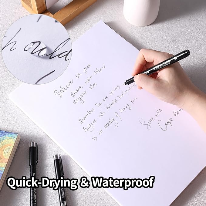 TWOHANDS Micro Pens 01,Art Pens,Fineliner Ink Pens,Set of 12 Technical Drawing pen,Pigment Pen,Fine Point,colord,Waterproof,for Art Watercolor,Sketching,Anime,Manga, 21281-DeskLoop Office