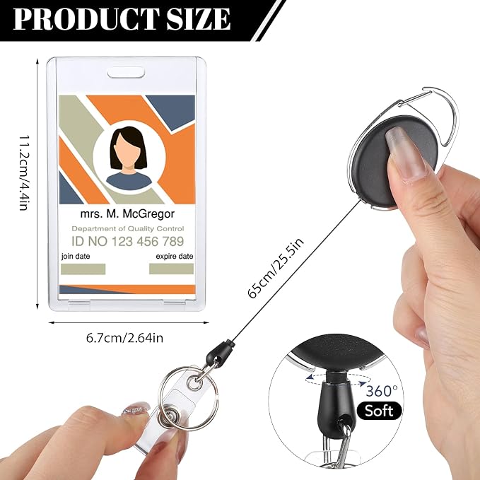 5 Set Badge Holder Retractable Clip Heavy Duty Badge Reel - Image 2