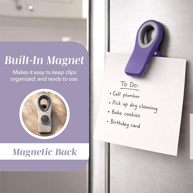 COOK WITH COLOR Bag Clips with Magnet- Food, Bag Clips - Image 2