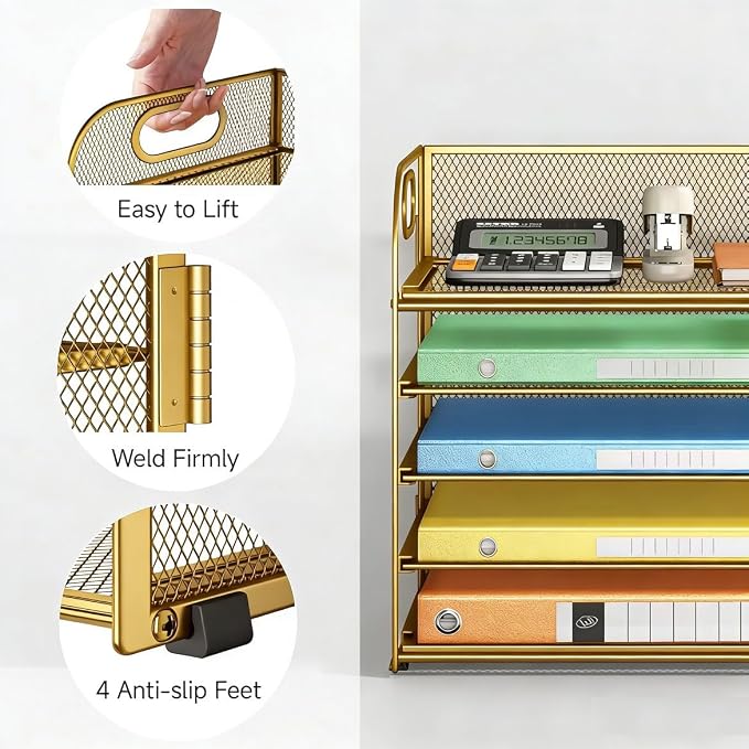 Lavatino Desk Paper Organizer Trays, Letter Holder Organizer - Image 2