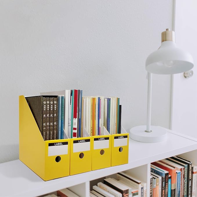 Limitliho Yellow Cardboard Magazine Holder, Magazine File Holder - Image 4