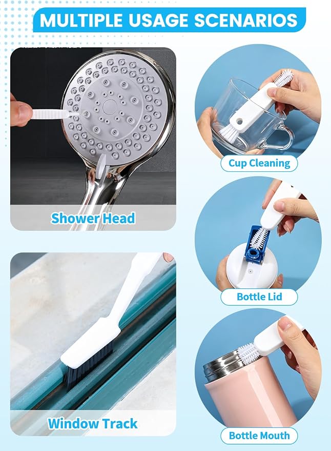 20Pcs Crevice Cleaning Brush Set, Hard Bristle Scrub Brushes Tools - Image 5