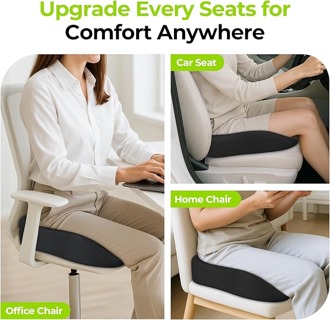 AUVON Ergonomic Donut Pillow Seat Cushion for Hemorrhoid & Tailbone Pain Relief, Thick Memory Foam Chair Cushions with Firm Support for Coccyx, Sciatica, Pressure Sores, Pregnancy, Postpartum Recovery-DeskLoop Office