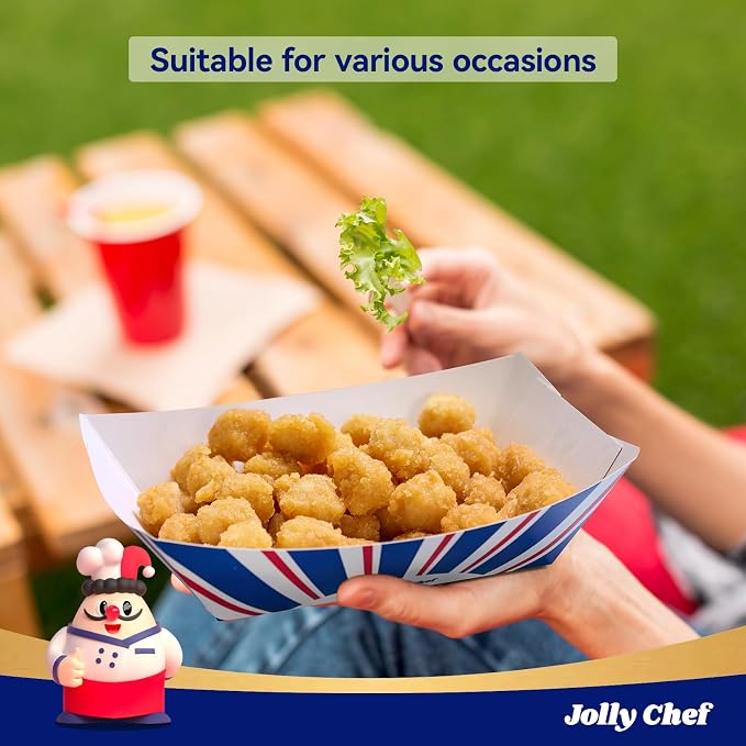 JOLLY CHEF Disposable Paper Food Trays, Paper Food Boats - Image 5