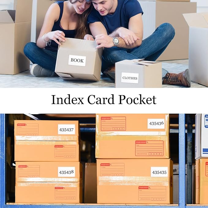 Chinco 100 Self Adhesive Pocket Index Card Pockets Index Card Holder Storage - Image 6