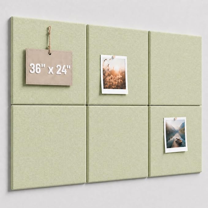Felt Bulletin Board Tiles, Large Cork Board Alternative, 24 x 36 in | 0.35 in by CreateYourIdealSpace