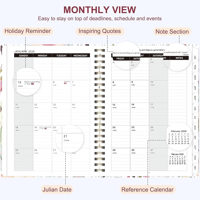 2026 Planner, Weekly and Monthly Calendar Academic Planner, Jan 2026 - Image 4