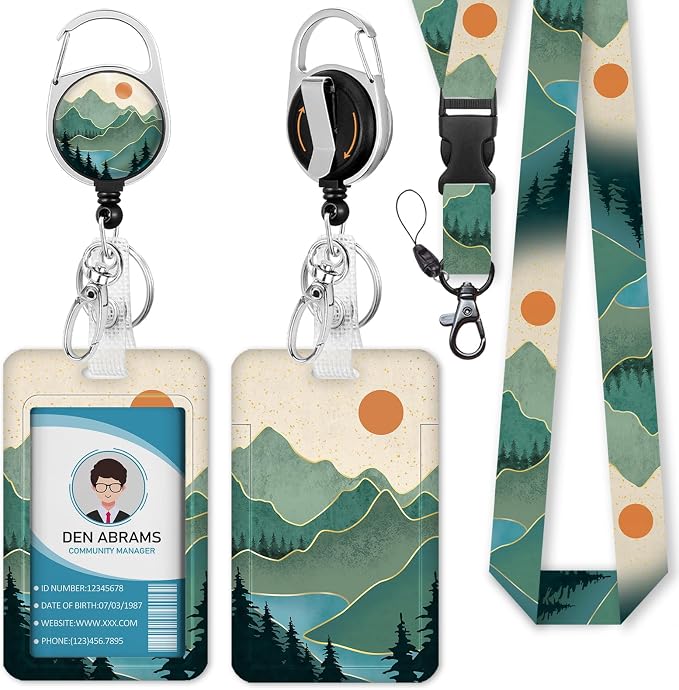 Piefly Lanyards for Id Badges, Badge Holder by Piefly