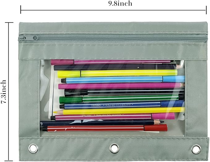 YoeeJob Pencil Pouch for 3 Ring Binder, Zipper Pencil Pouches Bulk, Pencil Case - Image 2