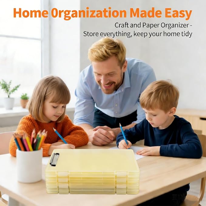 Letter Size Clipboard with Storage 8.5 * 11, Plastic Clear Yellow Clipboard - Image 3