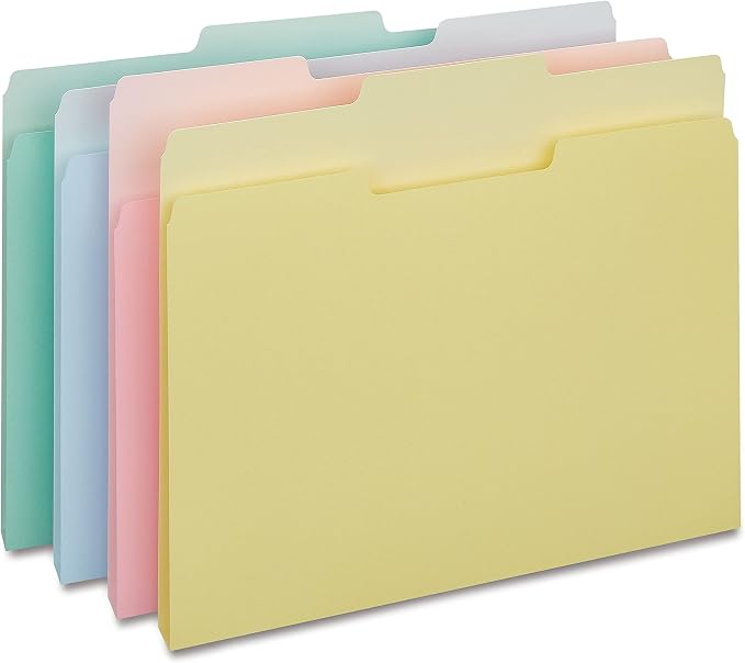 Staples File Folder, Letter Size, 1/3‑Cut Tabs, Durable Paper Stock, 200/Carton by Staples