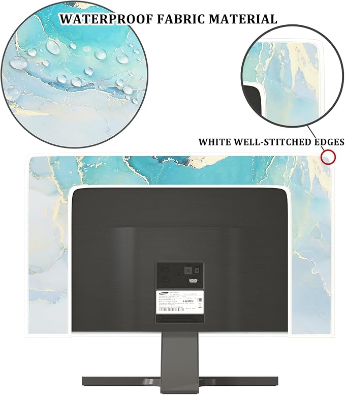 Baocicco Blue Green Marble TV Display Screen Cover 58, 60 Inch Creative - Image 3