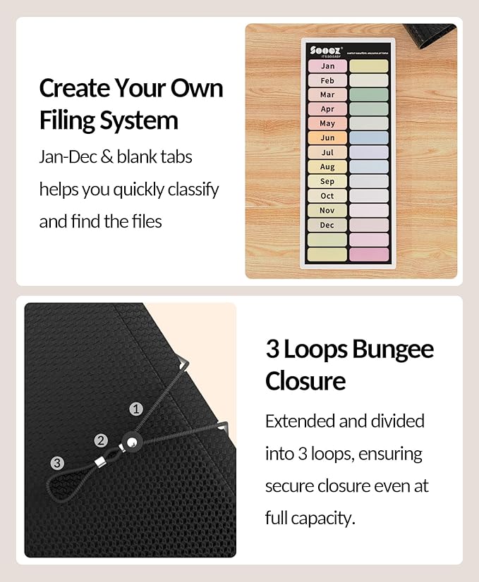 Sooez Upgraded Accordion File Organizer, Expanding File Folder - Image 6