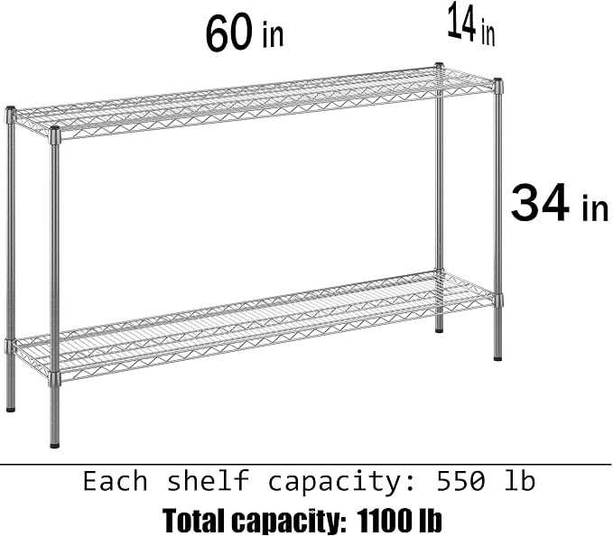 Regal Altair 14" Deep x 60" Wide x 34" Height Wire Shelving Kit | 2-Tier | NSF - Image 3