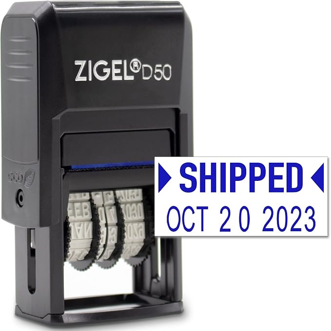 ZIGEL D50 Date Stamp with Shipped by ZIGEL