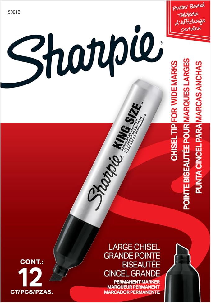Sharpie King Size Permanent Markers, Chisel Tip, Heavy Duty by Unknown