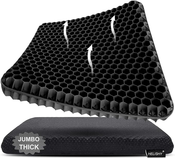 Gel Seat Cushion, Jumbo&Thick Gel Cushion by Helishy