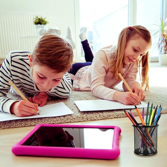 2 Pack Black Pencil Cup - Wire Mesh Pen Cup Holder for Desk, Office Pen Organizer With Sleek Design-DeskLoop Office