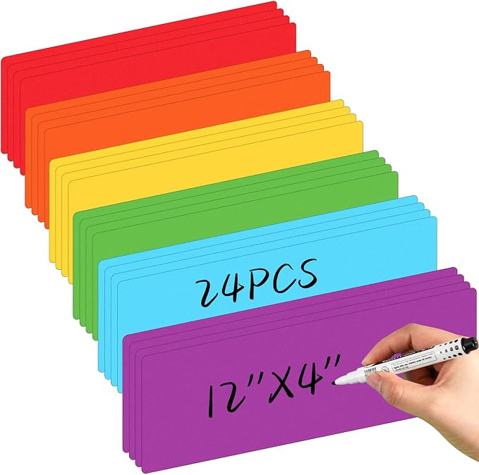 24 Pcs Large Magnetic Dry Erase Labels by Trandraft