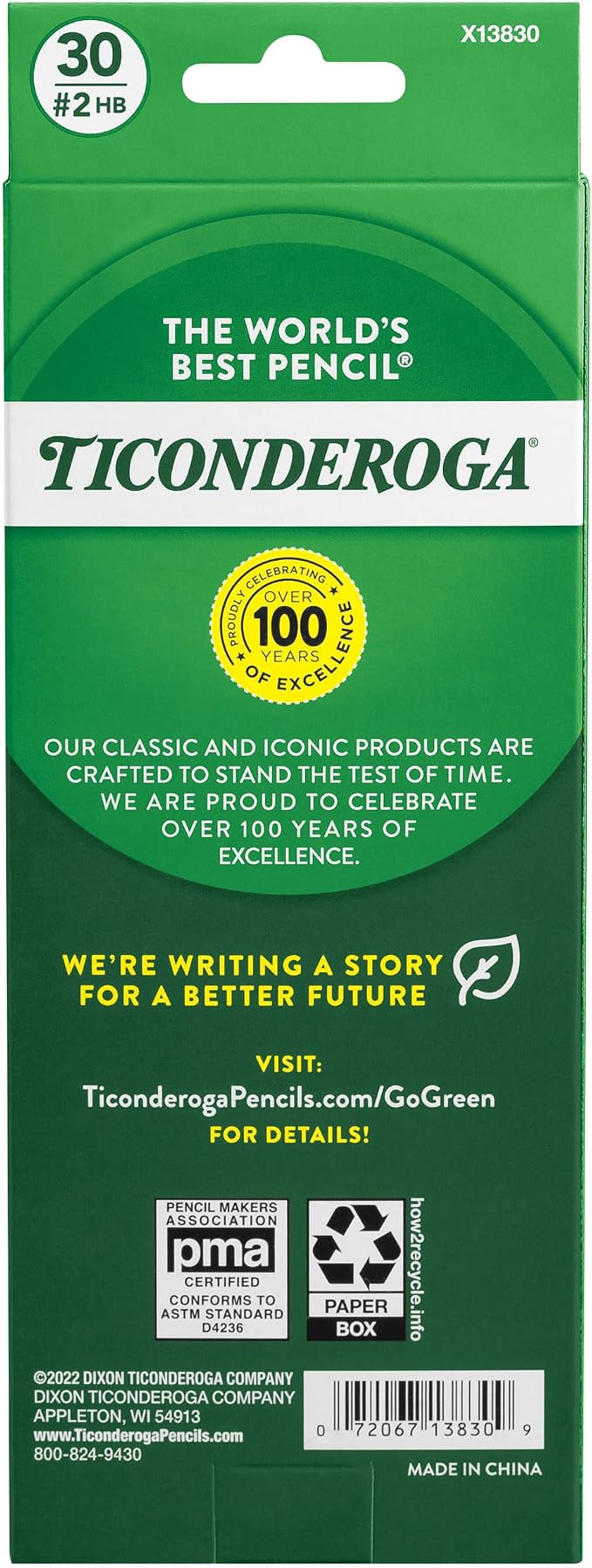 Ticonderoga Wood-Cased Pencils, Pre-Sharpened, 2 HB Soft, 6 Packs/180 Count - Image 2