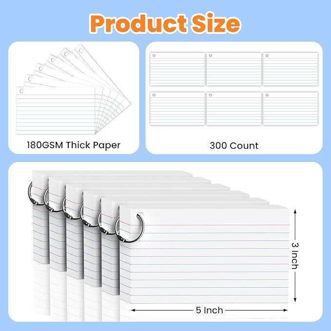 600 Count White Index Cards 3x5 Inch - Image 2