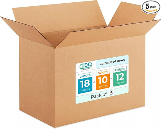 Medium Shipping & Moving Boxes 18 x 10 x 12 inches by IDLPackaging