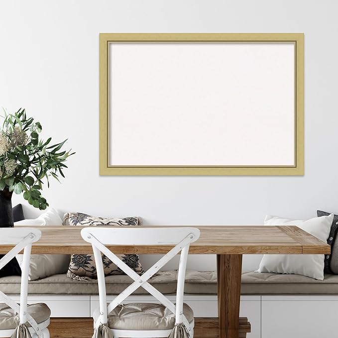 Amanti Art White Cork Board for Wall, 27x39 Vision Board with Gold Frame, Large Corkboard Office Decor for Home Organization, Casual Corkboard Pinboard to display items for home organization-DeskLoop Office