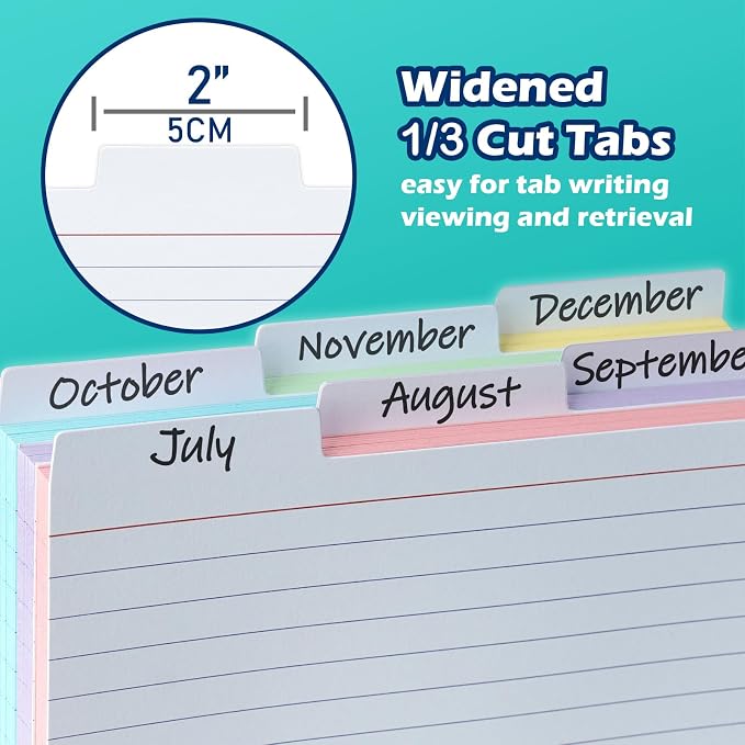100 Pack Tabbed Index Cards 4x6 Lined Index Card Dividers - Image 4