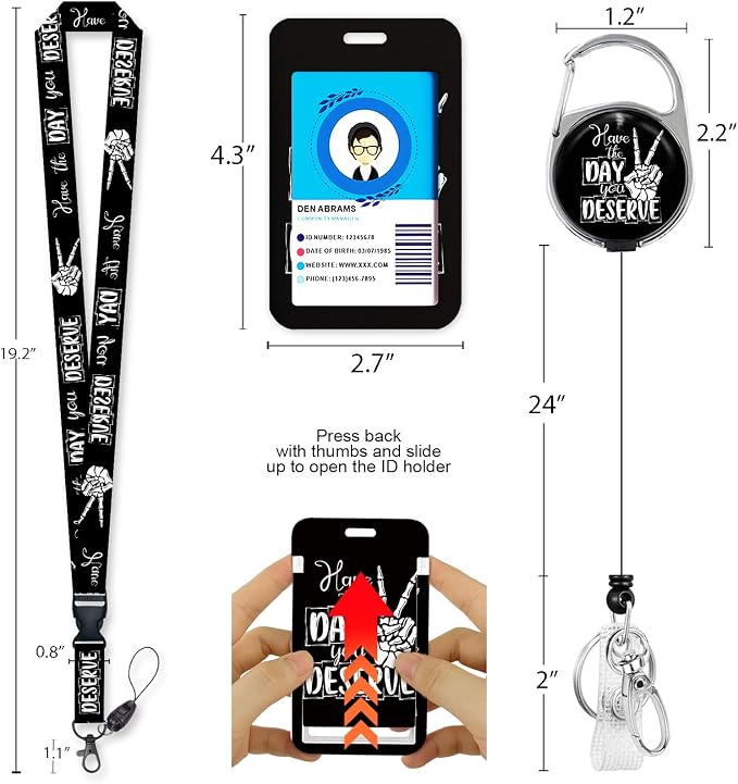 ID Badge Holder with Lanyard, Funny Motivational Lanyards - Image 4