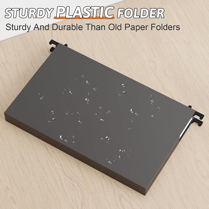 Plastic Legal Size Hanging File Folders, Heavy Duty 1 Inch Expansion, 12 Pack - Image 2